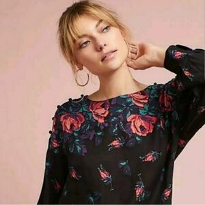 *Maeve Floral Long Sleeve Top Blouse Womens Small